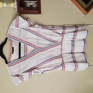 JCrew White 100% Cotton Flutter Sleeve Top